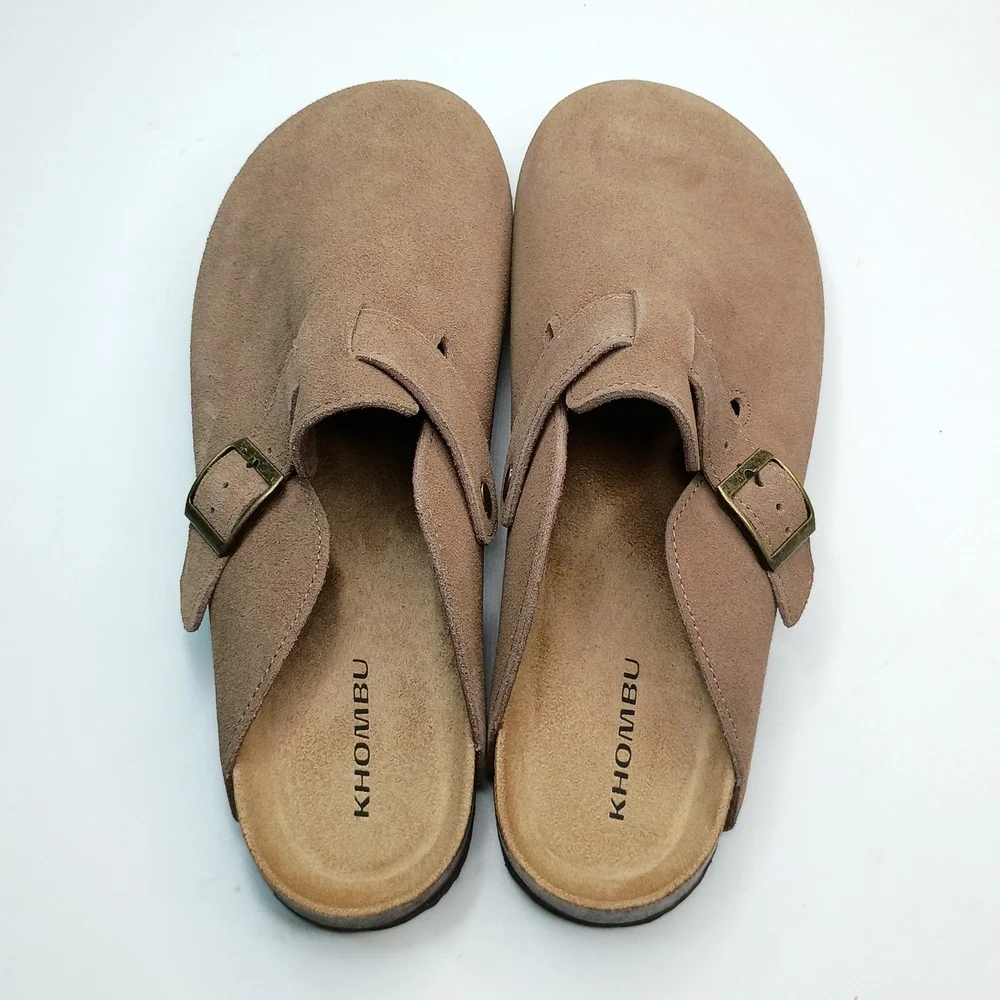Khombu Damian Mule Men Size 11 Taupe Suede Cork Insole Slip On Clog 1967247